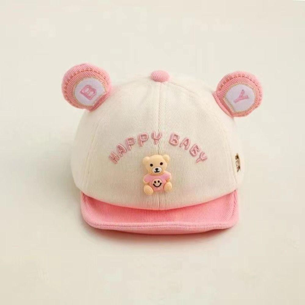Cartoon Bear Kids Baseball Caps Adjustable Sunshade Visor Hat Korean Baby Peaked Caps Boys Girls