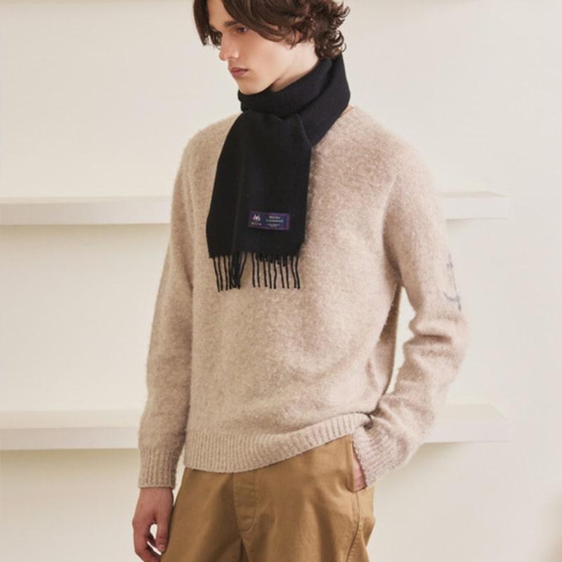 ABRAHAM MOON Шарф из мериносовой шерсти 25 см - Черный