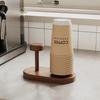 Round Disposable Paper Cup Holder Wooden Storage Rack Household Cup Dispenser Stand  Home Decor