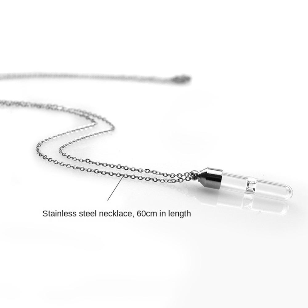 С цепочкой ожерелье из стеклянной бутылки прозрачное стекло памятное ожерелье портативная бутылочка для желаний