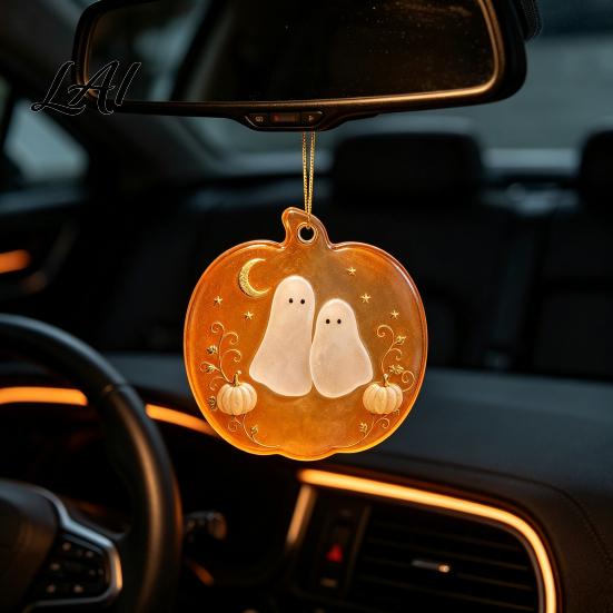 Decorative Pumpkin Pendant for Halloween Spooky Friendship Ornament Ghost Cat 2D Flat Acrylic Seasonal Decor Party Decoration Hanging Window