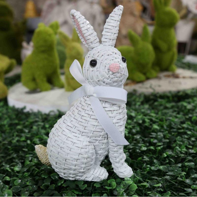 Bow Tie Easter Home Rabbit Ornament European Courtyard Resin Decorative Ornament Garden Rabbit Holiday Decoration