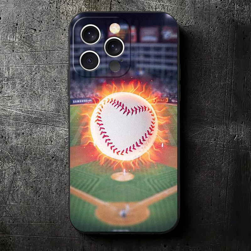 Baseball Sport Soft Phone Case for iPhone 16 16E 17 Air 15 Pro Max 14 Plus 13 Mini 11 12 7 Black Cover Back Shell