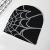 Fashion Knitting Spider Web Design Hat for Men Women Pullover Pile Cap Y2k Goth Warm Beanie Hats New Hip-hop Street Cap