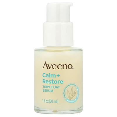 Aveeno, Успокаивающая + Восстанавливающая, Сыворотка с тройным овсом, Для чувствительной кожи, Без отдушек, 30 мл (1 жидкая унция)