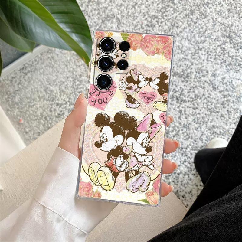Disney Любовь Микки Минни Прозрачный чехол для Samsung Galaxy S26 S25 Ultra S24 S22 S26 Plus S20 S23 S21 S25 FE 5G Прозрачная крышка