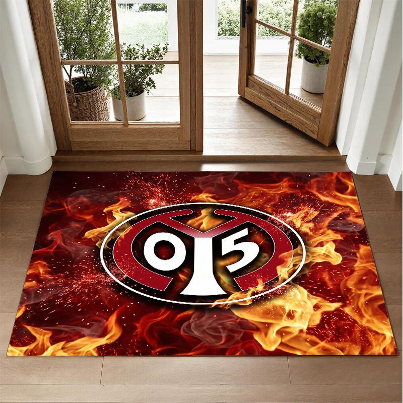 Mainz FC Design Crystal Velvet Rug Soft Decorative Mat for Bedroom Entrance