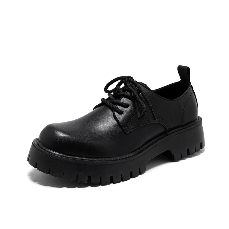 Большие повседневные кожаные туфли мужские новые ежегодные ботинки Martin с толстой подошвой и круглым носком 5691-R