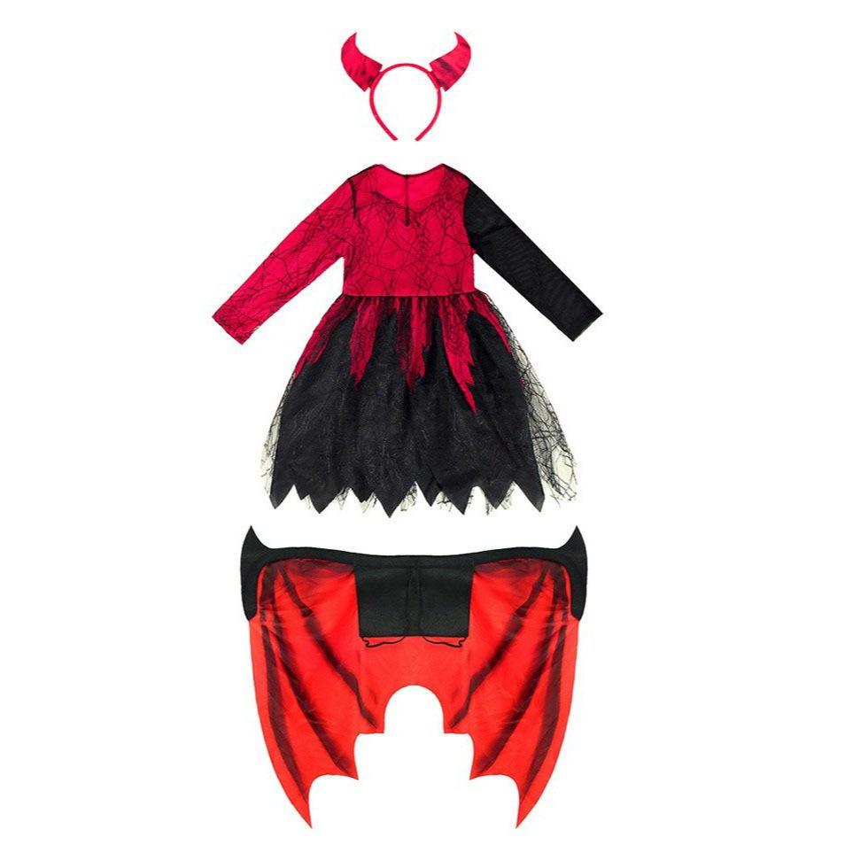Halloween Acting Costume Kids Demon Girl Hell Boy Vampire Cosplay Costume Hellboy
