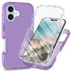 For iPhone 16 Case TPU+PC Full Protection Shockproof Phone Cover with PET Screen Guard