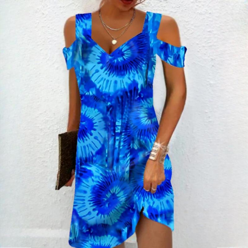 QICED Женские летние элегантные платья с принтом в стиле темперамент