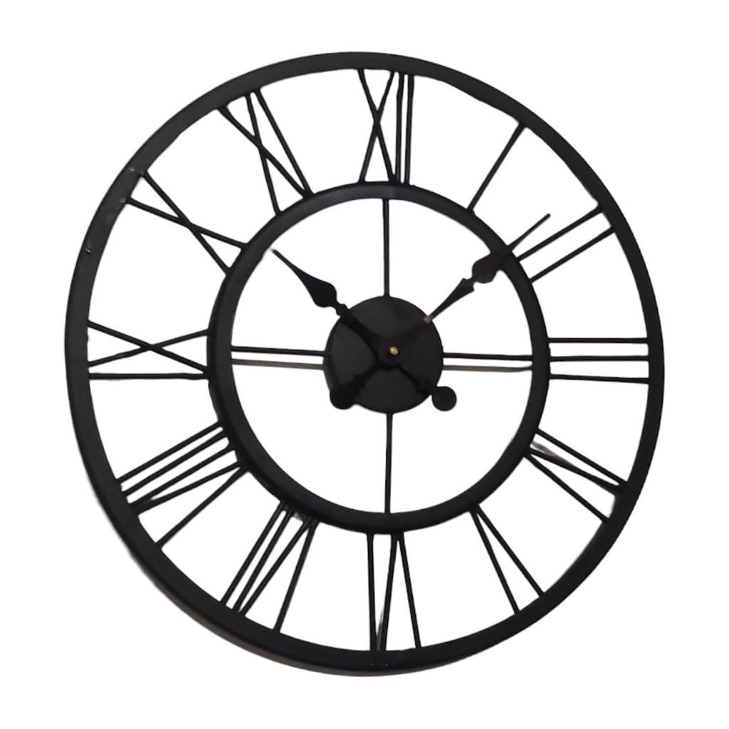 Металлические аналоговые настенные часы 40 см, черные