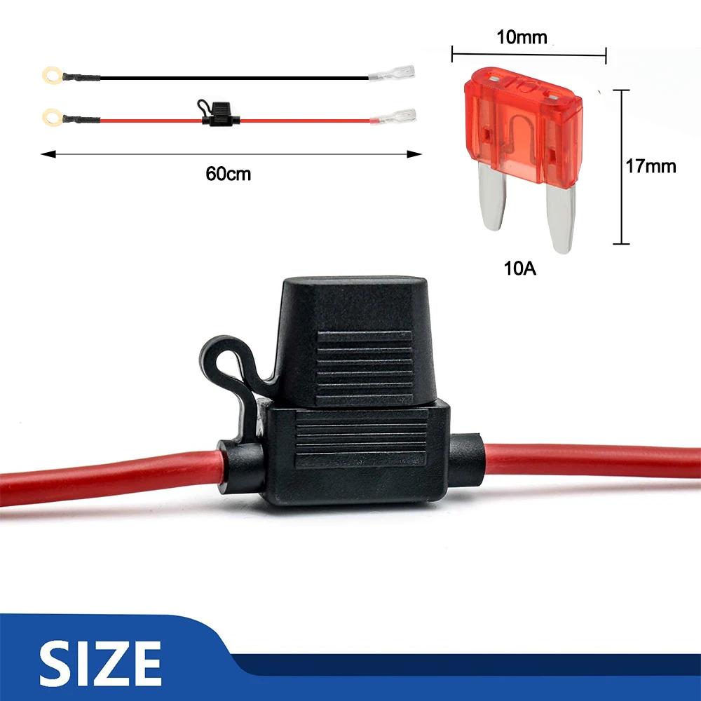 KEBIDU Автомобильное USB-зарядное устройство Розетка Кабель 60 см Жгут проводов Разъем Шнур 18AWG С предохранителем 10А для Автомобиля Морского транспорта Мотоцикла Квадроцикла Дома на колесах Переоборудования