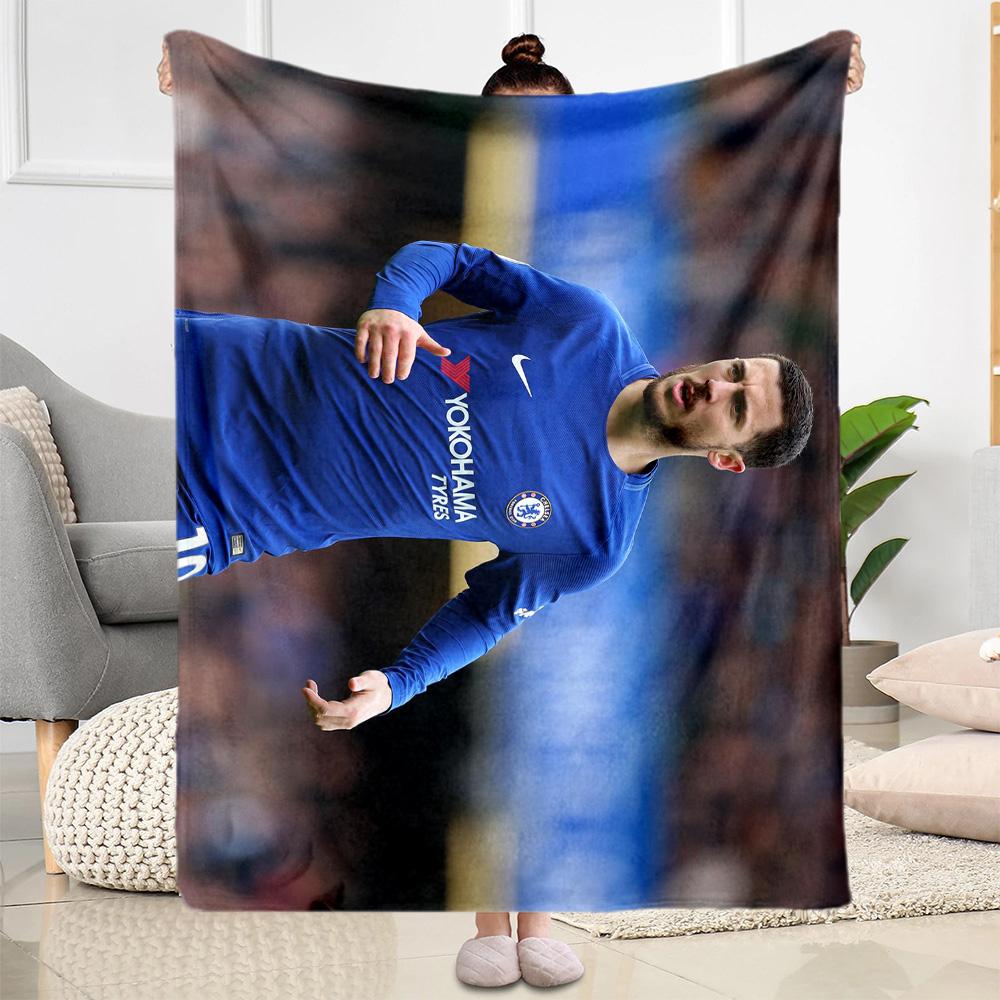Eden Hazard Chelsea Fc Blanket Comfortable Suitable for Couch Office Chair Bed Four Seasons Universal Stylish Decor Gift for Travel Home Birthdays