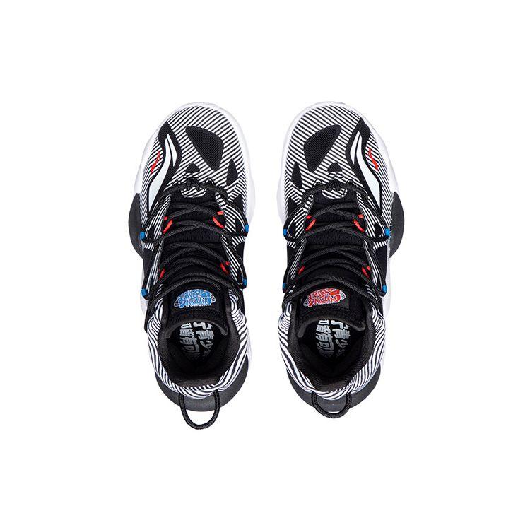 Li-Ning Баскетбольные кроссовки Cloud Air Strike Low Youth, детские кроссовки, черный, стандартный-белый YKBR036-9