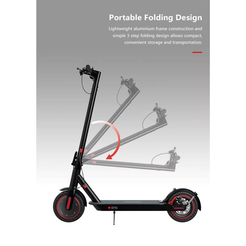 T1 10inch Aluminum Alloy Foldable Adult Commuter Electric Scooter 350W Motor Waterproof 10.4AH Battery with 30km/h Max Speed