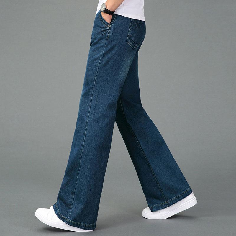 Jeans Men Men's Flared Jeans Boot Cut Leg Flared Loose High Waist Male Designer Classic Denim Jeans