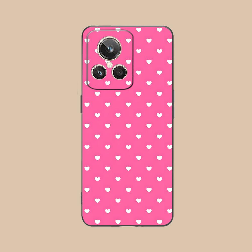 Розовый чехол для мобильного телефона с точками и сердцем для Realme GT 8 Neo Pro C75 73 71 C67 65 C55 53 C35 31 C20 15 Цветной печатный чехол Роскошный