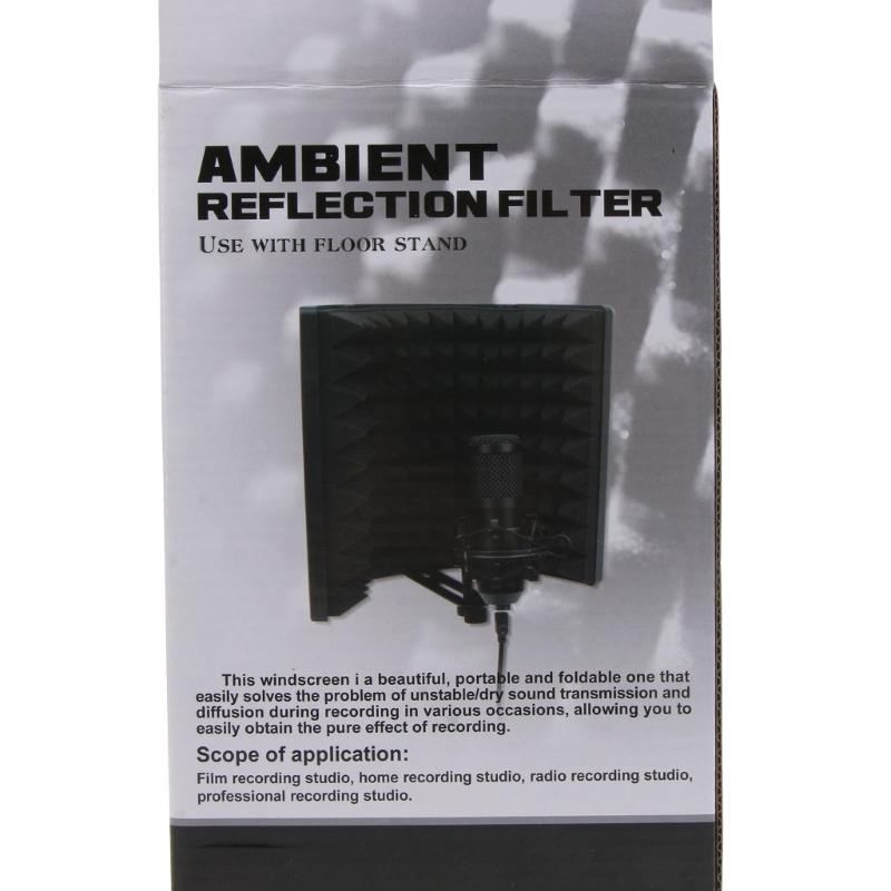 Изоляционный экран для микрофона Студийный защитный экран для записи Высокоплотный отражающий фильтр Звукоизолирующий экран для микрофона из пеноматериала