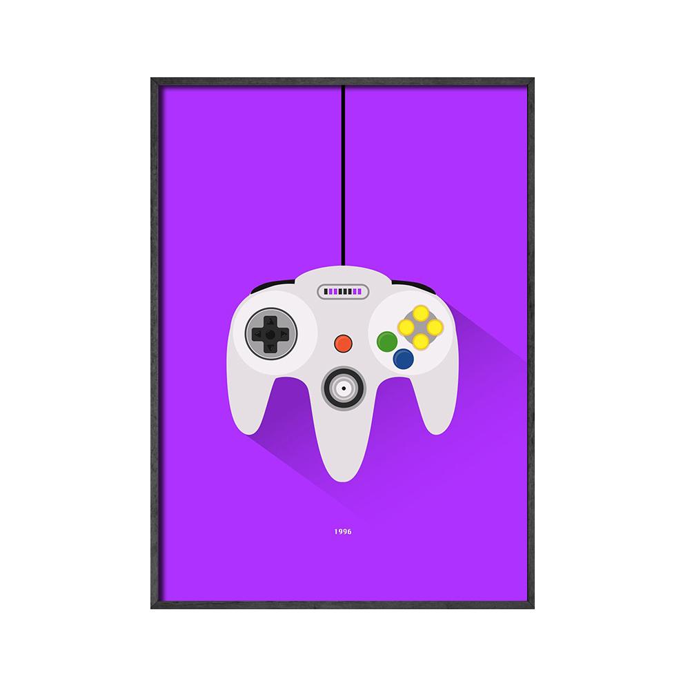 Watercolor Boys Game Poster Print Gamepad Illustration Game Wall Art Picture Joystick Canvas Painting for Kids Room Home Decor