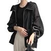 [Tunatch] Sheer Hoodie Hooded Light Outerwear UV Cut Jacket See-through Thin Spring Summer Autumn Ladies Black Color Sunscreen Clothing Hoodie Haori