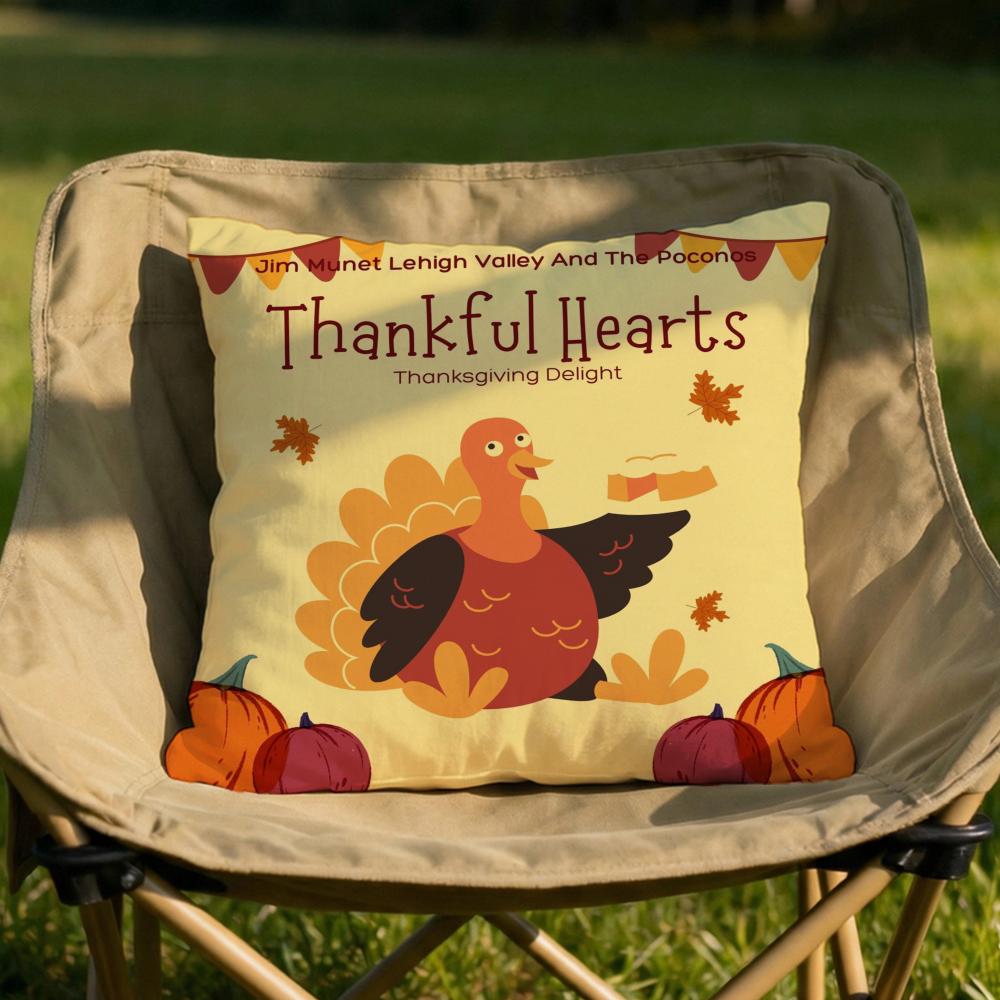 Thanksgiving cute turkey Cushion Cover Soft Reversible Durable Pillow Cover MultiScene Use for Home Car Daily Comfort