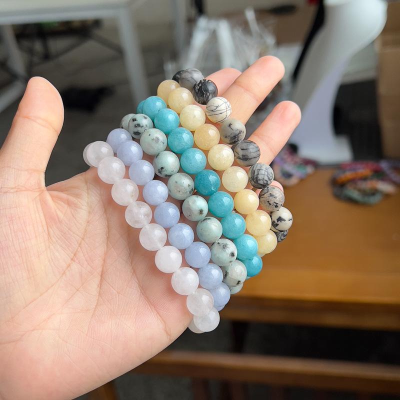 8MM досуг и мода серия ручная цепочка натуральные камни плетение браслет украшения подарок