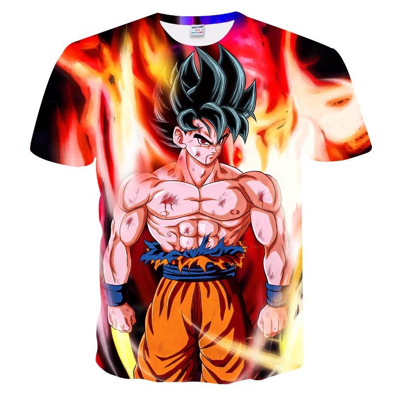 Яркая летняя футболка Dragon Ball Z Гоку Супер Сайян 3D-принт Повседневная футболка Мужская Женская Топ