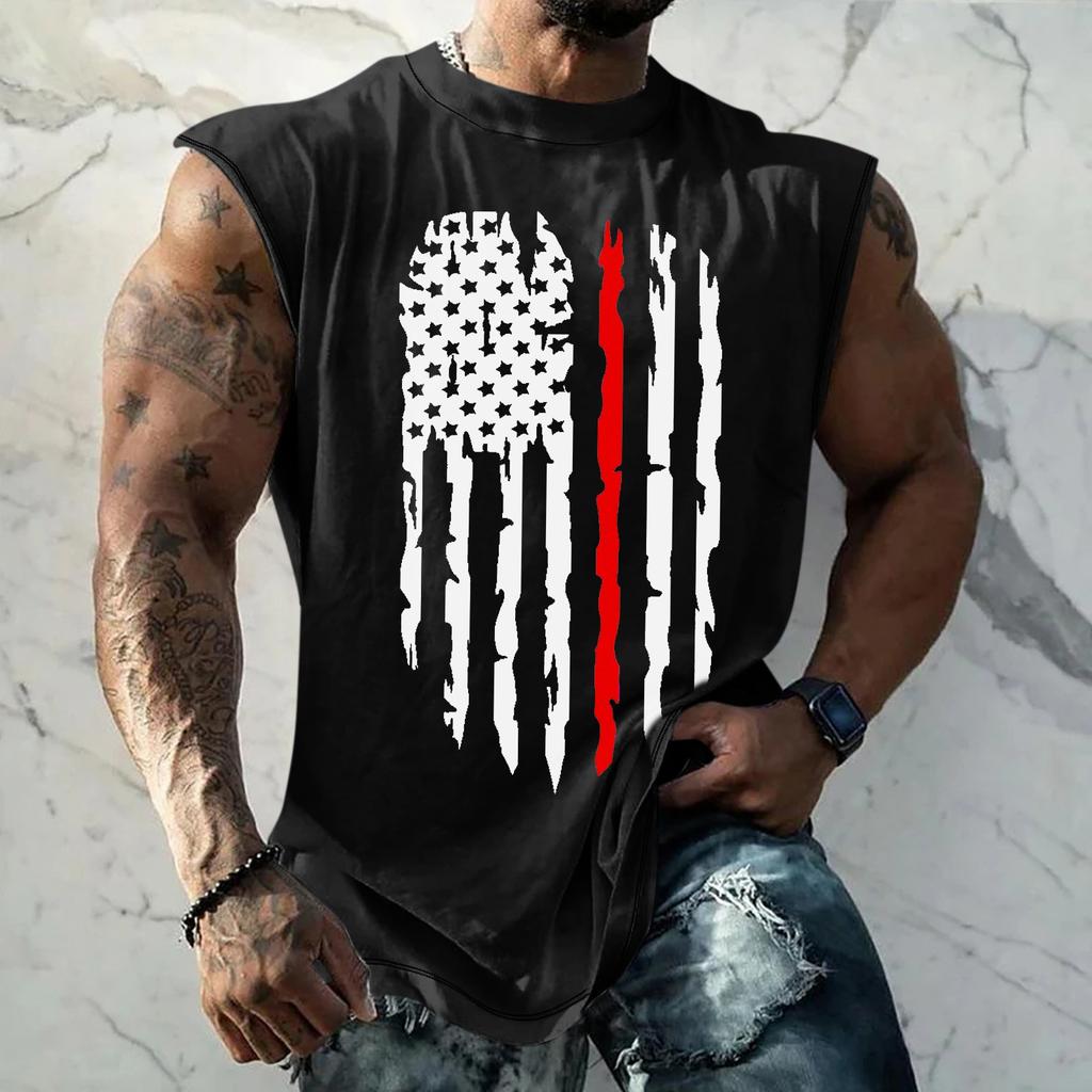 Летний мужской однотонный поглощающий пот дышащий жилет без рукавов с принтом и расширяющимся плечом