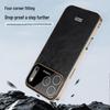 Гальванизированный кожаный чехол для телефона для iPhone 17 Pro Max: Защита от падений, Текстура кожи с восковым покрытием, Совместим с iPhone 16