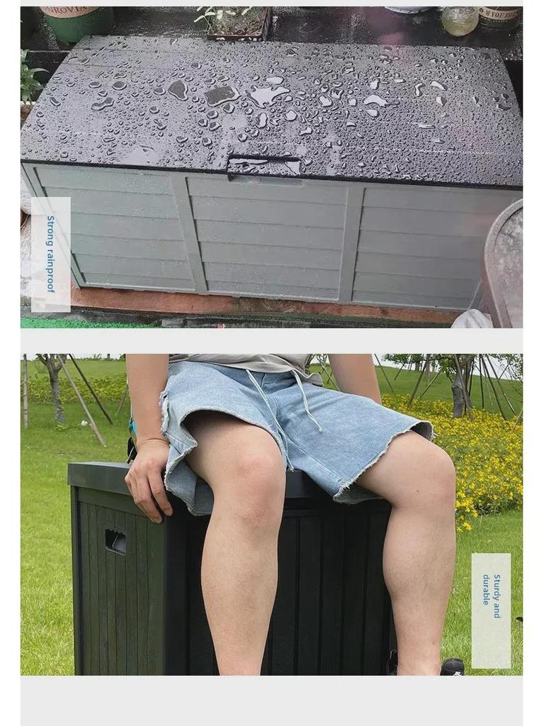 Шкаф для хранения вещей в саду: Водонепроницаемый и солнцезащитный ящик-перекидной верх для использования во дворе семьей на вилле