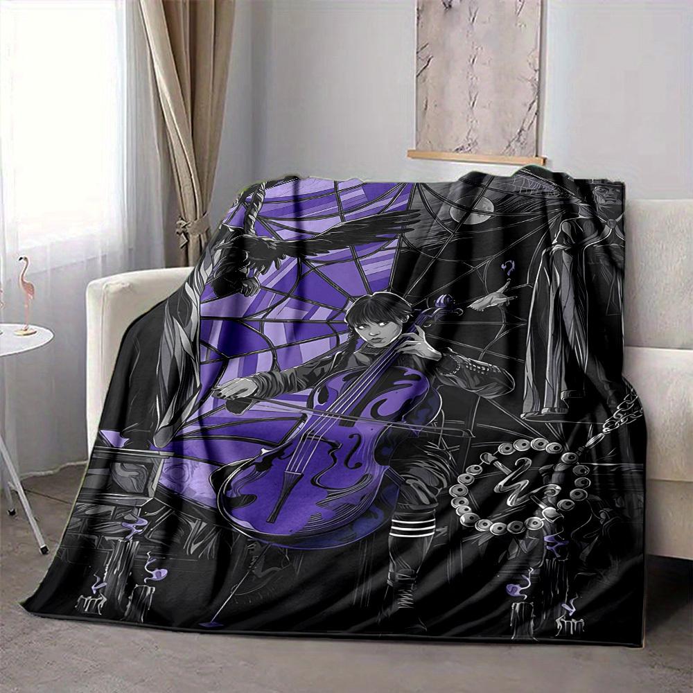 1pc Wednesday Blanket Soft All Season Throw with Vibrant Design, Perfect for Home, Travel, and Gifts, Ideal for Naps and Camping