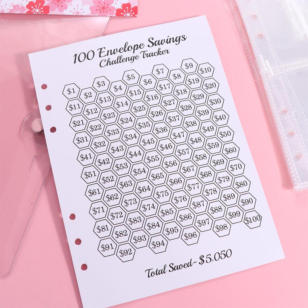100 Envelope 100 Envelope Savings Challenge A5 Budget Binders Set Couple Money Savings