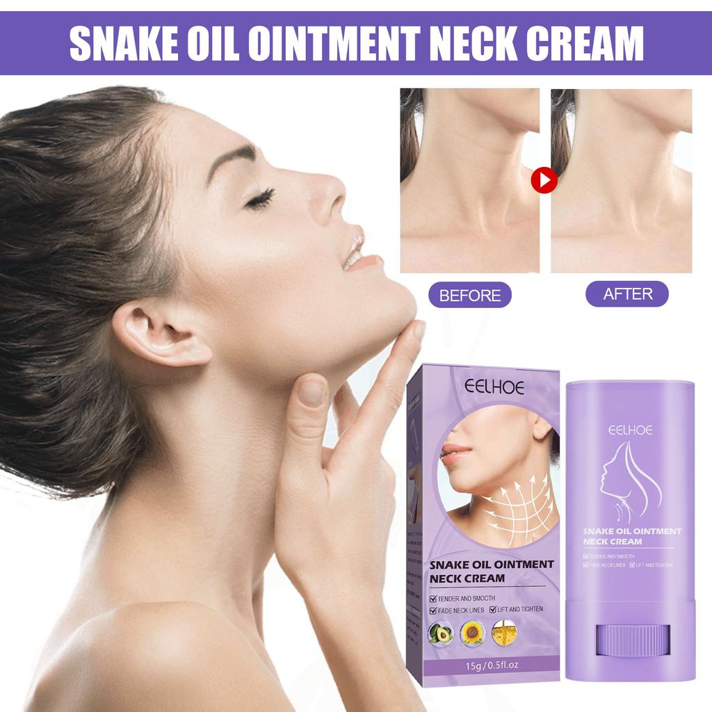 EELHOE Natural Snake Oil Neck Firming Cream Wrinkles Remover Skin Rejuvenation Moisturizing Anti Aging Whitening Neck Cream Skin Care