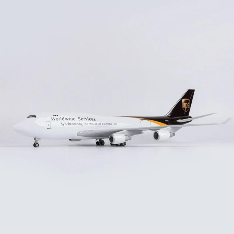 Модель самолета B747 UPS в масштабе 1/150, гражданская авиация, грузовой, смола, литой под давлением, самолеты со светом и колесами для коллекции, для показа