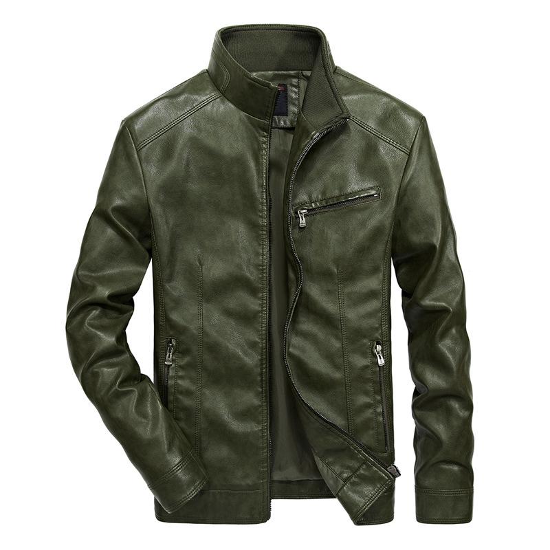 New Leather Jacket Men's Autumn and Winter Korean Style Trendy Slim Pu Leather Jacket Young Handsome Casual Men's Jacket