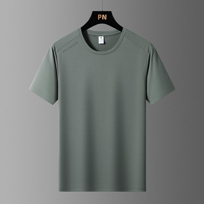 Ice Silk Short-sleeved T-shirt Men's Thin Loose Quick-drying Breathable Large Size Top Sports Casual Mesh Short-sleeved T-shirt