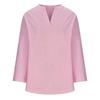 Women Spring Autumn Cotton Linen Blouse White Green Blue Loose Top V Neck Drop Shoulder Long Sleeve Blouses