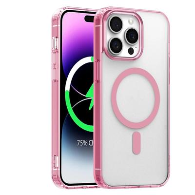 Роскошный чехол для телефона Magsafe с беспроводной зарядкой для iPhone 15 14 13 12 Pro Max Plus, прозрачный магнитный гальванический чехол-бампер