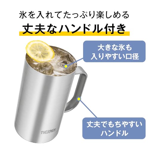 Thermos Vacuum Insulated Beer Mug, 600ml, White, Dishwasher Safe, Thermos-like Structure, Keeps Drinks Hot or Cold, JDK-602C WH
