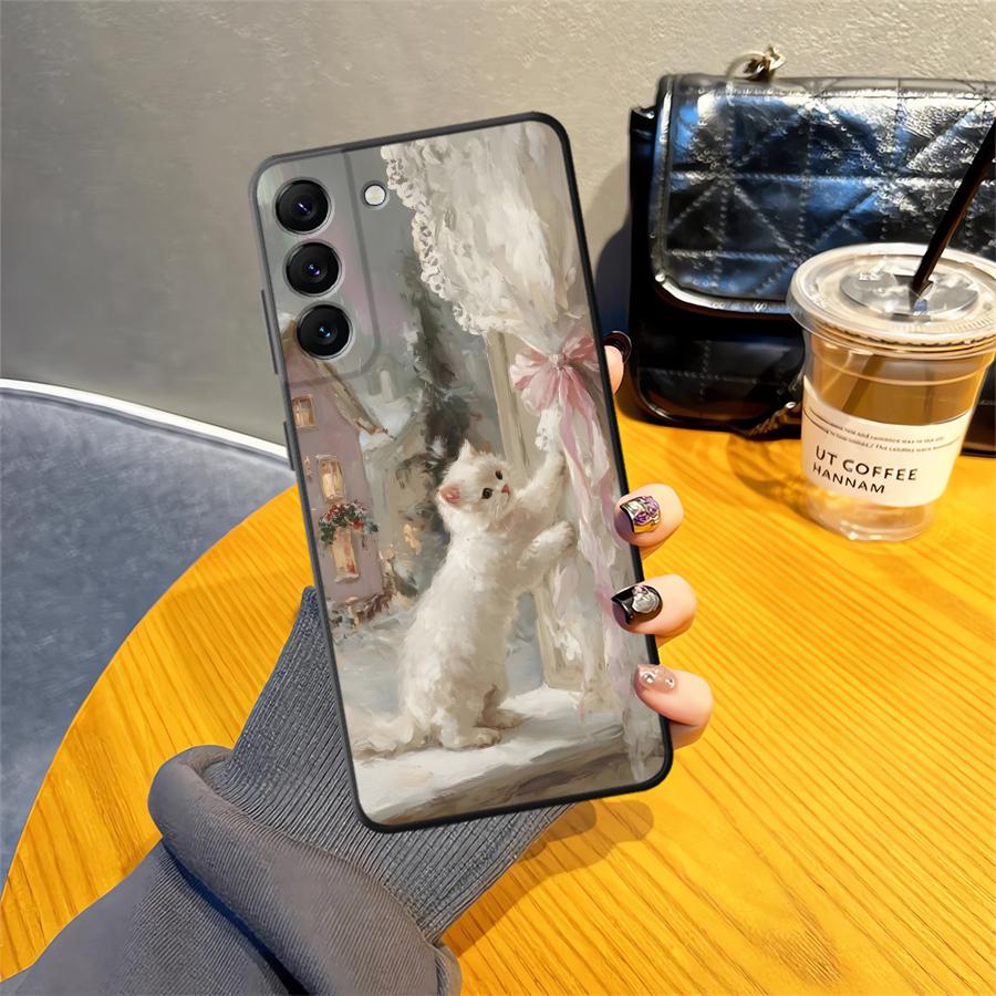 Мультяшный милый чехол-кошка для Samsung Galaxy A25 A16 A05 A23 A73 A51 A55 A53 A17 A37 A57 A15 A06 A52 A36 Чехол для телефона A41 A13 A12 A70