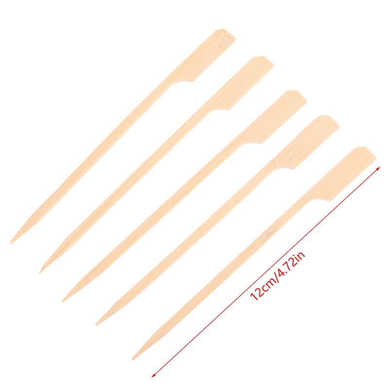 100 шт. 12 см бамбуковые шампуры для барбекю гамбургеры украшения бамбуковые палочки одноразовые вилки для барбекю вечеринки коктейли фуршеты мясо фрукты инструменты