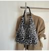 Leopard Print Plush Tote - Women's Versatile Large-Capacity Autumn/Winter Shoulder Bag