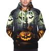 Halloween Men's Hoodies Funny 3D Bat and Pumpkin Print Sweatshirts Fashion Hip Hop Dress Up Clothing Autumn and Winter Pullover