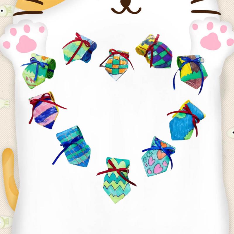 Белый полиэстеровый галстук шириной 8 см с детским граффити-принтом ко Дню отца 5 см