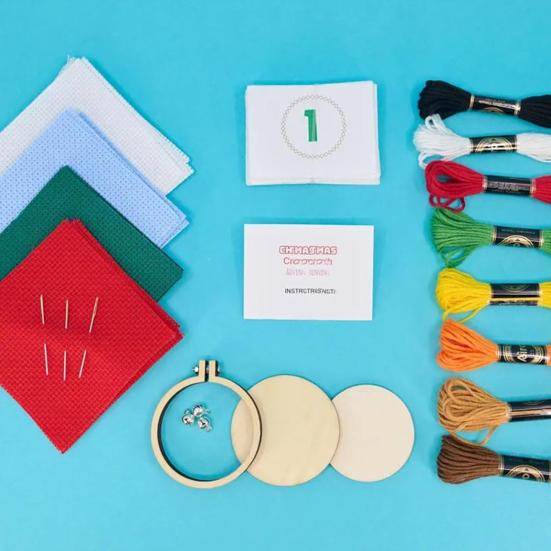 Рождественский Адвент Календарь Набор для вышивки крестом Схемы для вышивки крестом своими руками с нитками иглами пяльцами