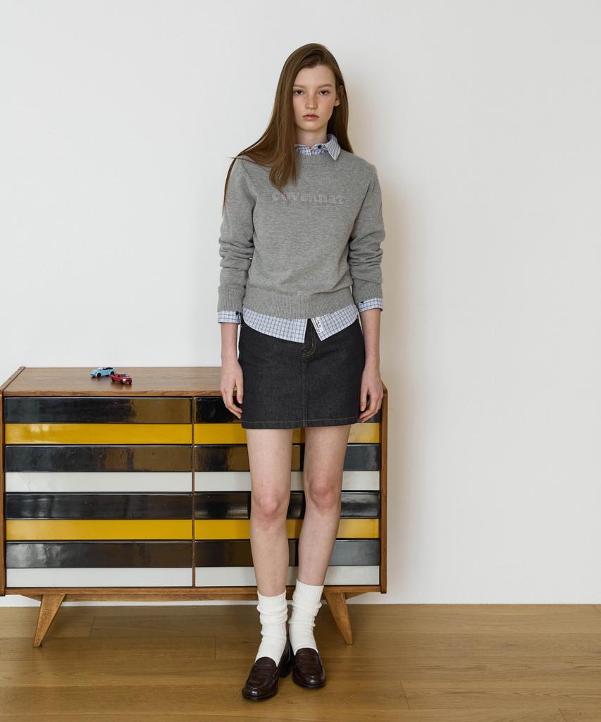 Covernat Woman Denim Mini Skirt Blue