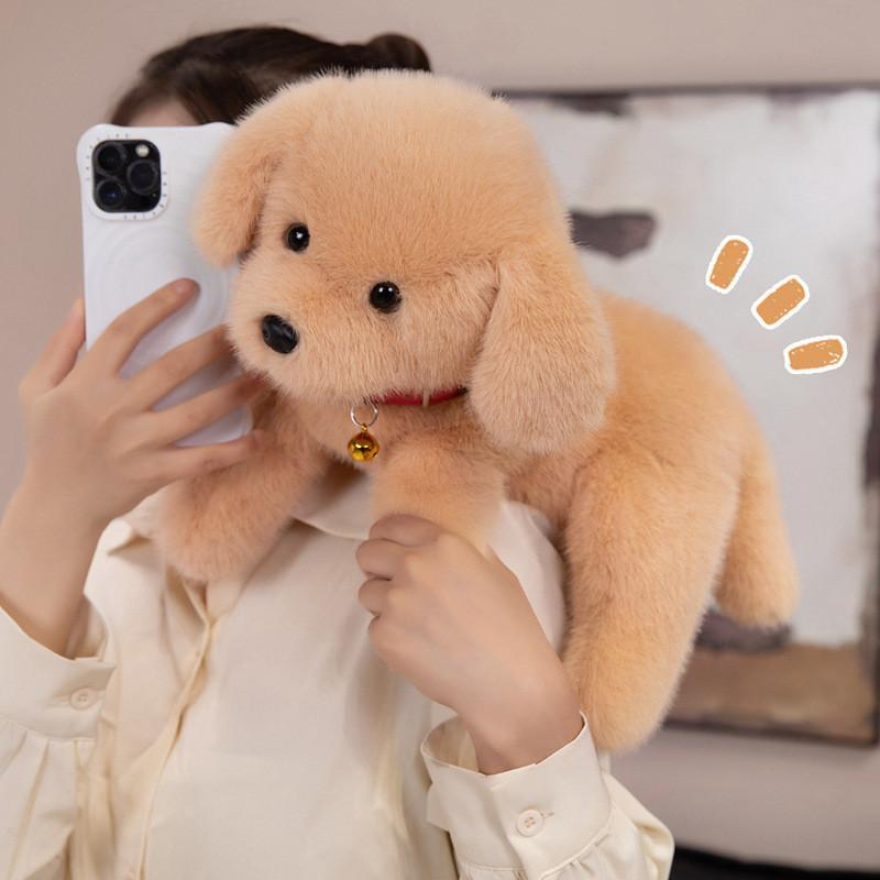 Мягкая плюшевая кукла лабрадора с колокольчиком на ошейнике для детей и для сна