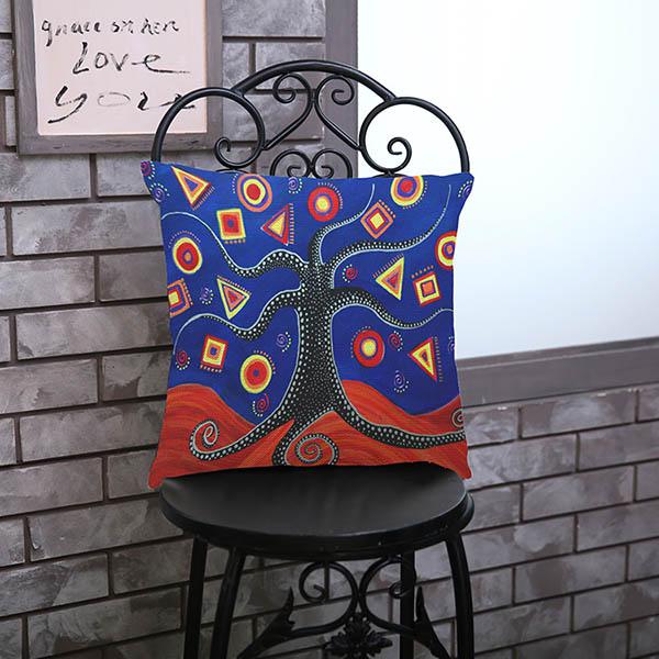 Life Tree Cushion Pillow Cover Oiling Painting Geometrics Trees Decorative Sofa Pillow Case Abstract Art Room Decoration Cushion