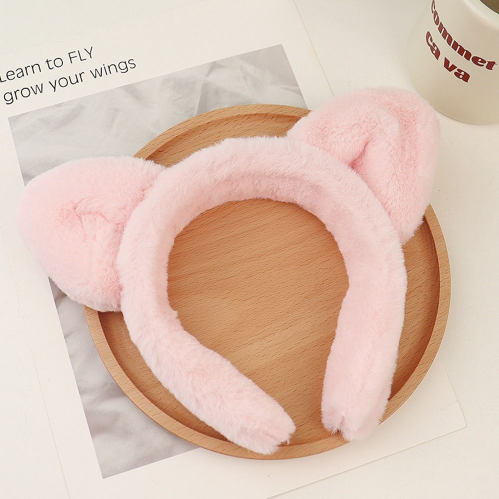 Мультяшная плюшевая повязка на голову, широкая плюшевая повязка на голову, простая повязка на голову с кошачьими ушками, вечеринка